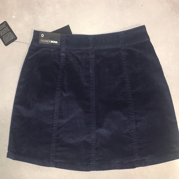 Navy corduroy mini skirt - Picture 3 of 3